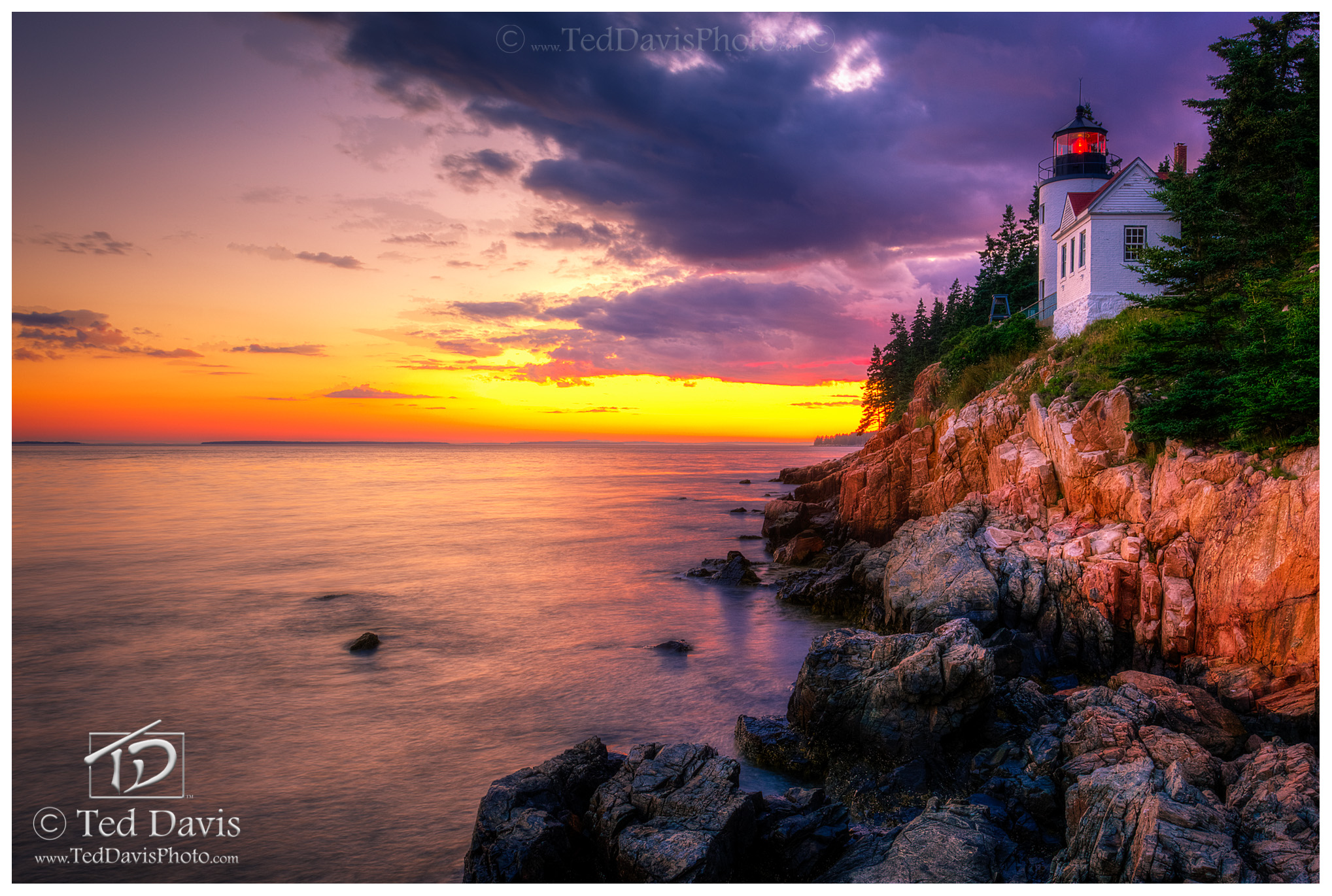Limited Edition of 200 The sun was setting over New England on another glorious day near Bass Harbor. The lighthouse was positively...